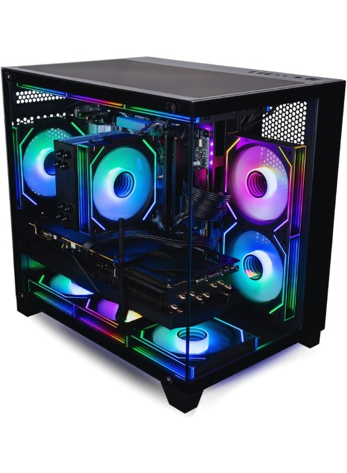 AJYAL حاسوب مكتبي بمعالج Intel Core i5-12400F / 16GB RAM 3200MB / 1TB SSD / Windows 11 Pro / بطاقة رسومات NVIDIA GeForce RTX 5060 TI Dual 8 GB / صندوق ألعاب RGB أسود - Image 2